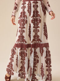 Arissa Floral Embroidered Maxi Skirt Detail 5 - TULLABEE