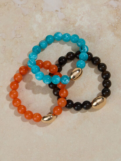 Pippa Gold Stretch Bracelet Stack - TULLABEE