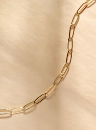18K Gold Dipped Paperclip Chain Choker Necklace Detail 2 - TULLABEE