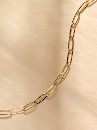 18K Gold Dipped Paperclip Chain Choker Necklace - TULLABEE