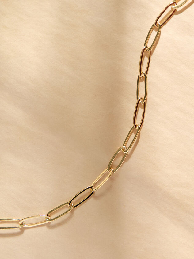 18K Gold Dipped Paperclip Chain Choker Necklace Detail 2 - TULLABEE