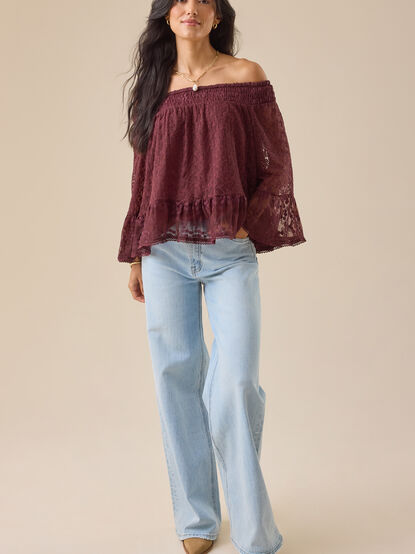 Gabriella Off-Shoulder Lace Top - TULLABEE
