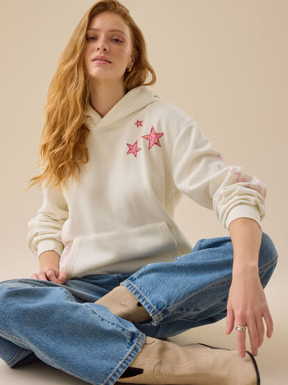 Count Your Lucky Stars Graphic Hoodie - TULLABEE