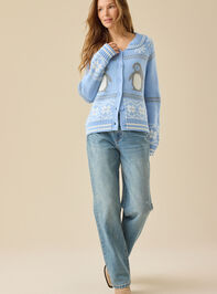 Penguin Stitch Cardigan Detail 3 - TULLABEE