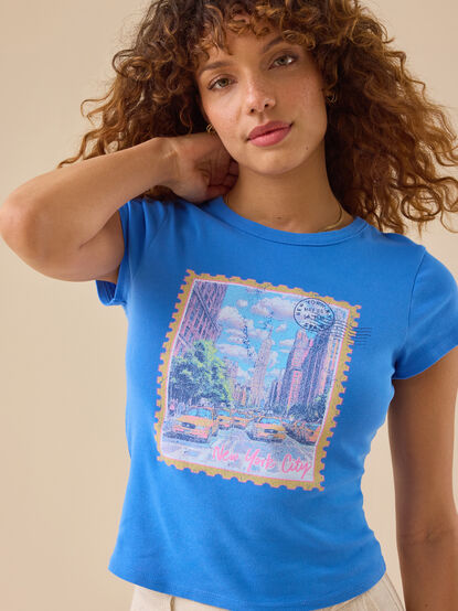 New York Postcard Baby Tee - TULLABEE