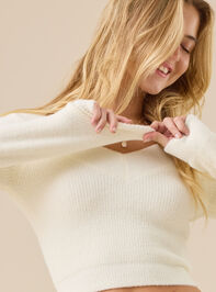 Eliza Double-V Sweater Detail 2 - TULLABEE