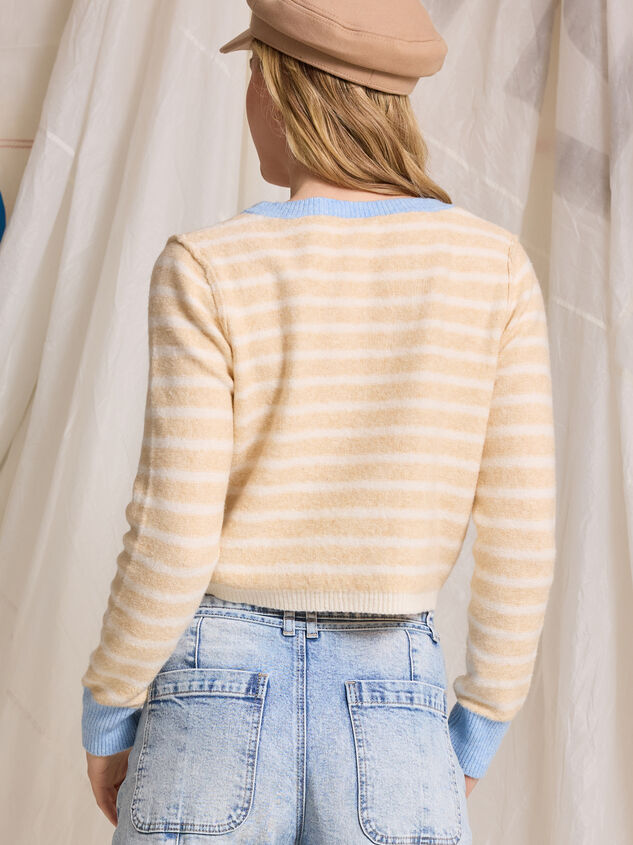Hayden Stripe Cardigan Detail 6 - TULLABEE