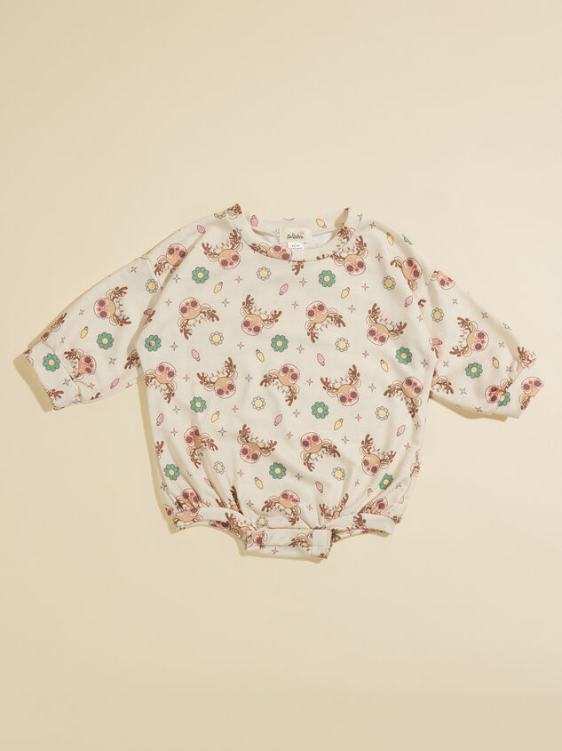 Groovy Reindeer Romper Detail 2 - TULLABEE