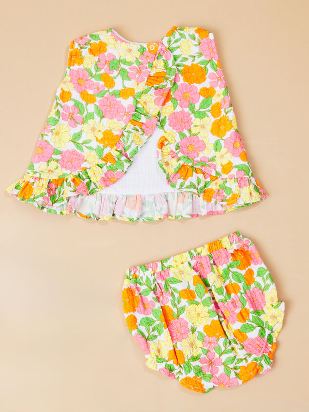 Retro Floral Ruffle Set Detail 3 - TULLABEE
