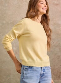 Marigold Cashmere Crew Neck Sweater Detail 2 - TULLABEE