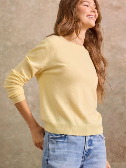 Marigold Cashmere Crew Neck Sweater - TULLABEE