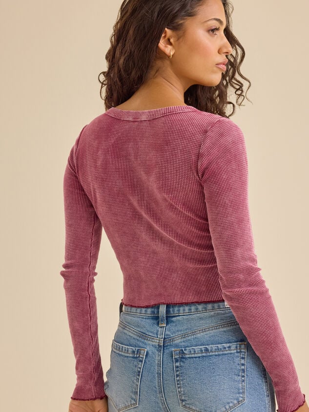 Vada Thermal Lace Crop Top Detail 5 - TULLABEE