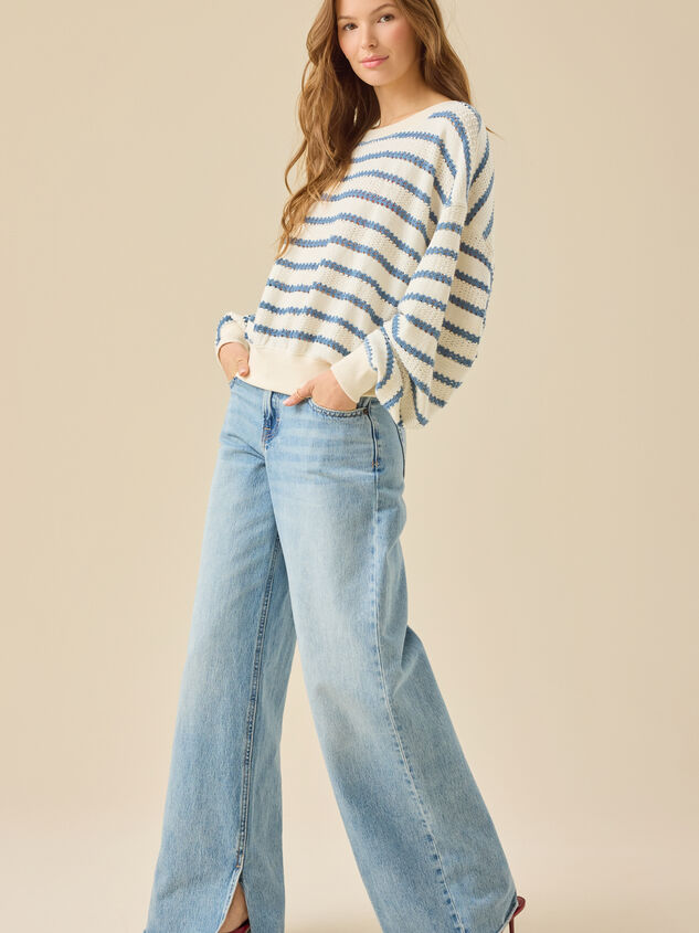 Brooke Textured Striped Top Detail 4 - TULLABEE