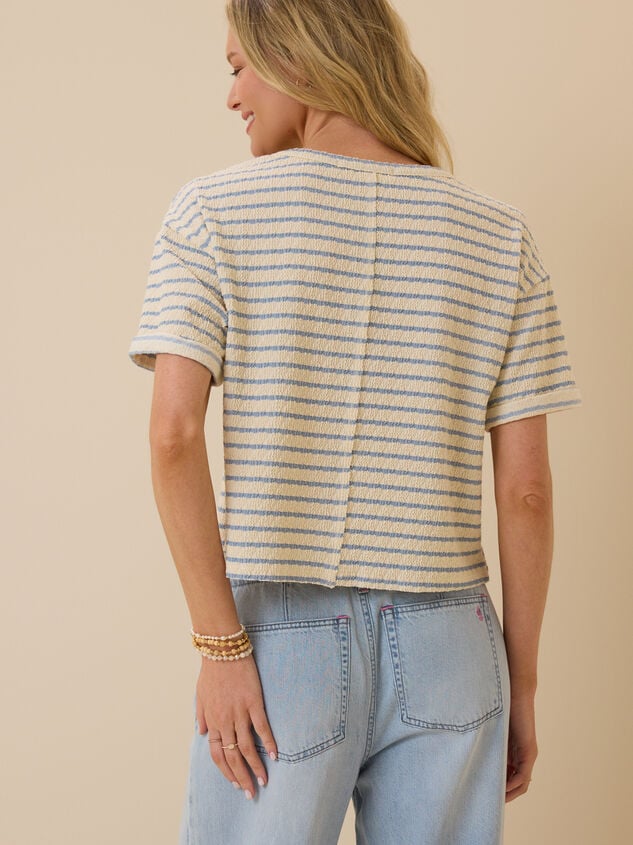 Scarlett V-Neck Striped Top Detail 6 - TULLABEE