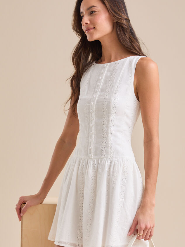 Layla Eyelet Mini Dress Detail 3 - TULLABEE