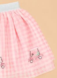 Gingham Golf Cart Tutu Detail 2 - TULLABEE