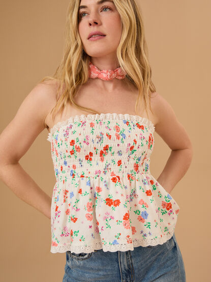 Carly Floral Smocked Tube Top - TULLABEE