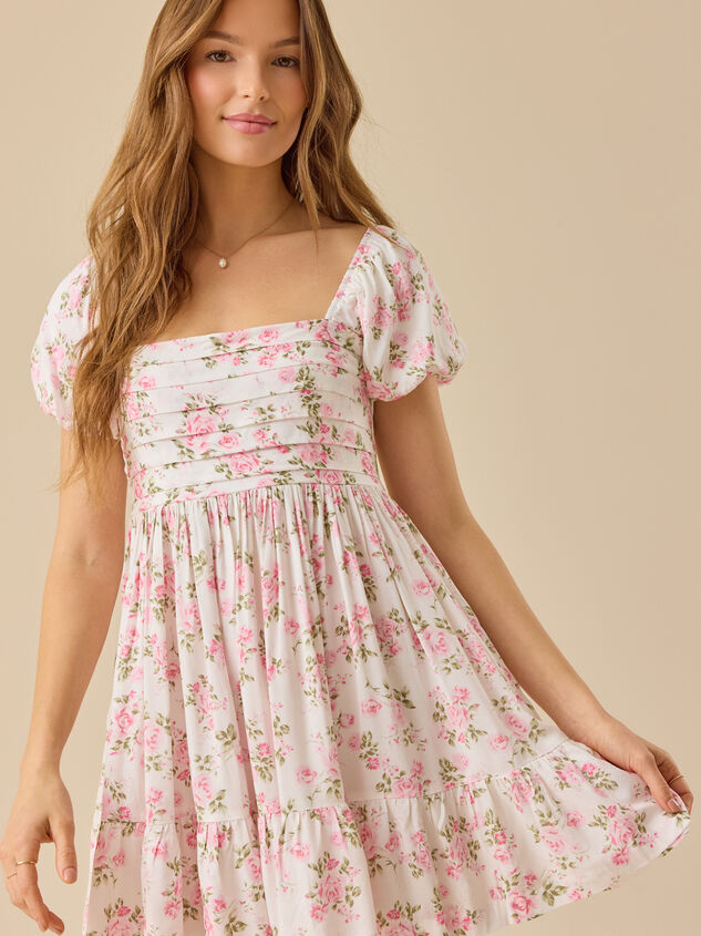 Nyra Floral Mini Dress Detail 3 - TULLABEE