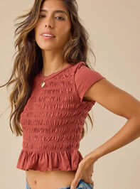 Annaleigh Smocked Fitted Tee Detail 4 - TULLABEE