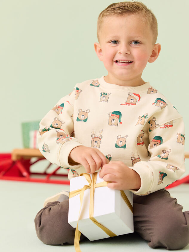 Beary Christmas Sweatshirt Detail 4 - TULLABEE