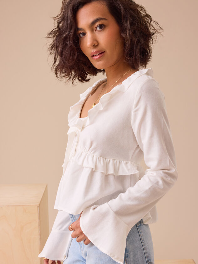 Fiona Ruffle Tie Front Top Detail 4 - TULLABEE