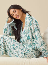 Kamila Satin Toile Sleep Pant Detail 4 - TULLABEE