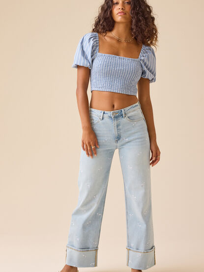 Edie Floral Embroidered Jeans - TULLABEE