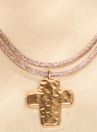 Turner Cord Cross Necklace Detail 3 - TULLABEE