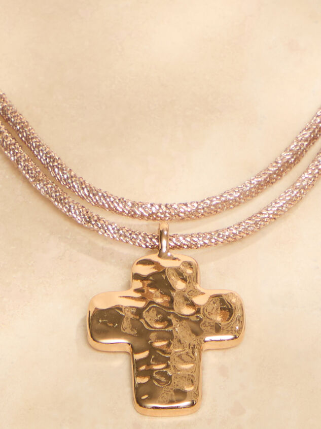 Turner Cord Cross Necklace Detail 3 - TULLABEE