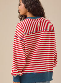 Pace Setter Stripe Crewneck Detail 4 - TULLABEE