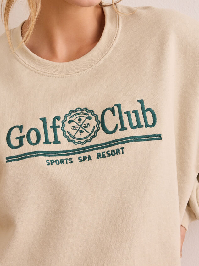 Golf Club Embroidered Sweatshirt Detail 2 - TULLABEE