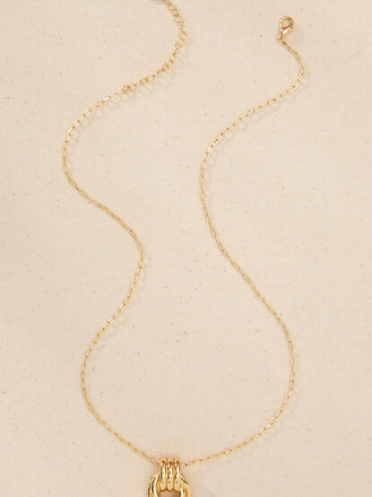 18K Gold Door Knocker Charm Necklace - TULLABEE