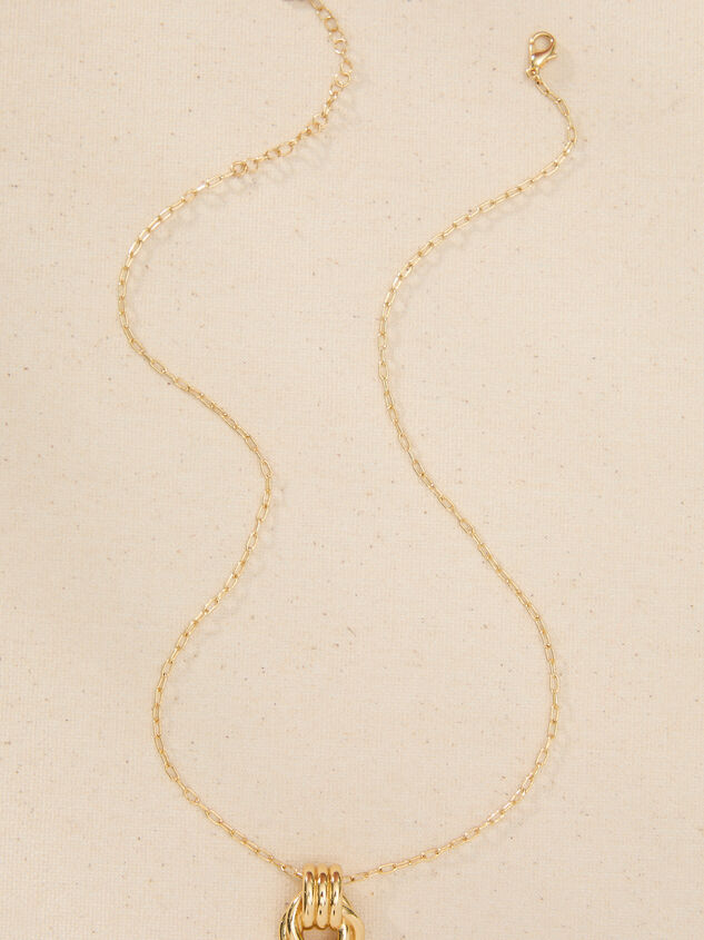 18K Gold Door Knocker Charm Necklace Detail 2 - TULLABEE