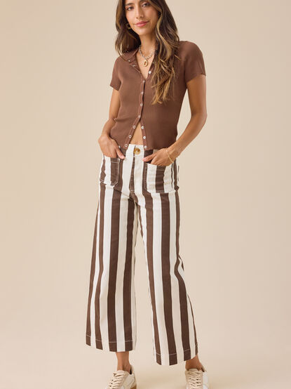 Coco High Rise Cabana Stripe Crop Pants - TULLABEE