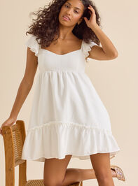 Gianna Flutter Sleeve Linen Tie Back Dress - TULLABEE