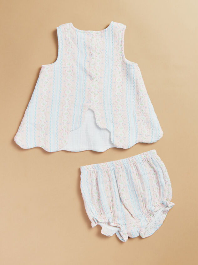Vivian Floral Open Back Top and Bloomer Set Detail 3 - TULLABEE