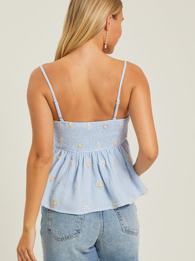 Olivia Embroidered Babydoll Tank Top Detail 4 - TULLABEE