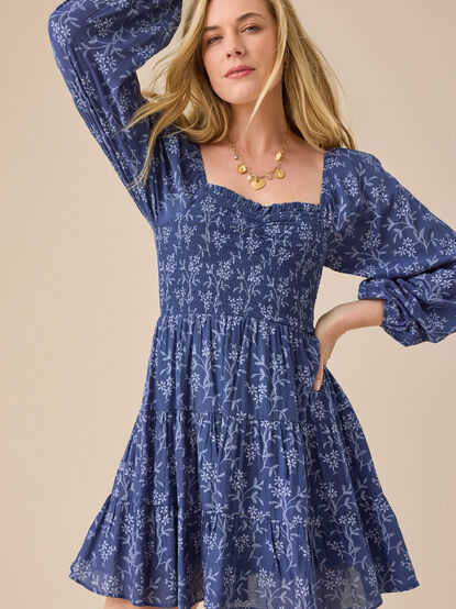 Carla Long Sleeve Floral Mini Dress - TULLABEE