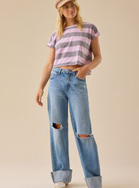Demi Boxy Stripe Tee Detail 4 - TULLABEE