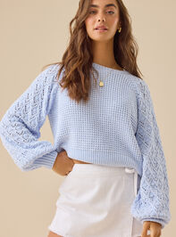 Hailey Chenille Pointelle Sweater Detail 3 - TULLABEE