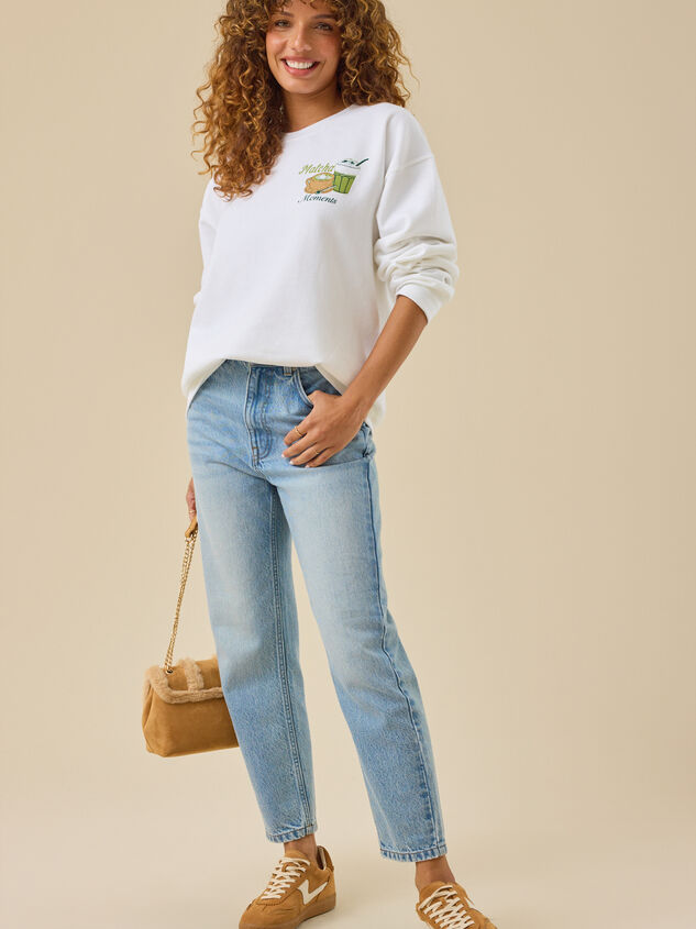Matcha Moments Graphic Pullover Detail 3 - TULLABEE