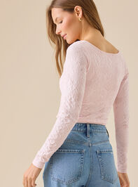 Aurelia Long Sleeve Jacquard Cami Detail 4 - TULLABEE