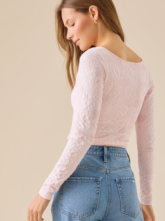 Aurelia Long Sleeve Jacquard Cami Detail 4 - TULLABEE