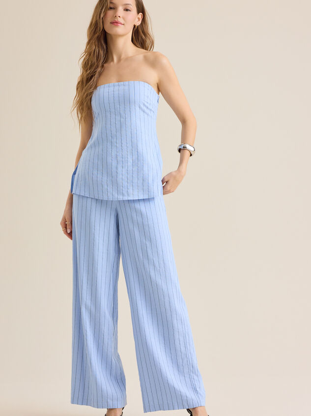 Natalie Striped Linen Tube Top - TULLABEE