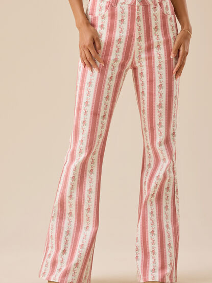 McKenzie Floral Stripe Flare Pant - TULLABEE
