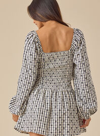 Navy Plaid Mini Dress Detail 4 - TULLABEE