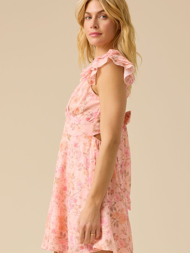 Amaris Floral Mini Dress Detail 2 - TULLABEE