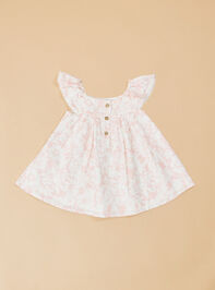 Ila Flutter Floral Toddler Dress Detail 2 - TULLABEE