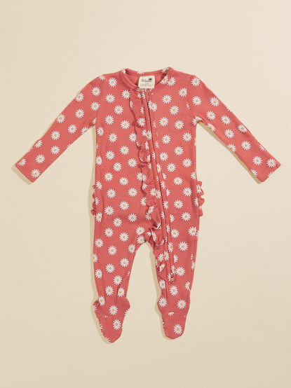 Daisy Dot Ruffle Footie - TULLABEE