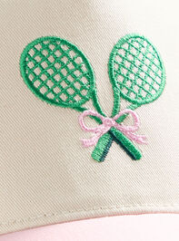 Tennis Bow Trucker Hat Detail 2 - TULLABEE